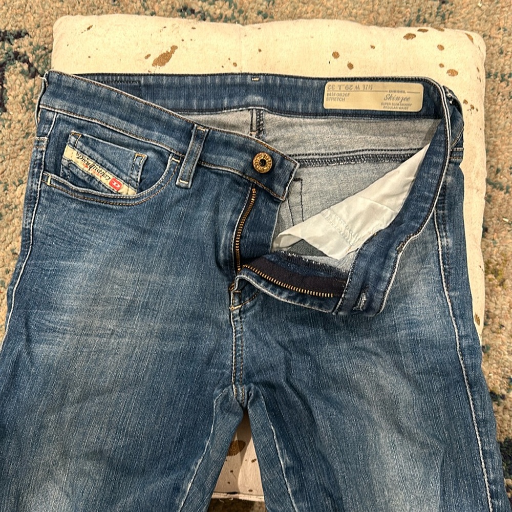 DIESEL JEANS ✨ Women 29x32 Skinzee Low Super Slim Skinny Low Waist Stretch Denim